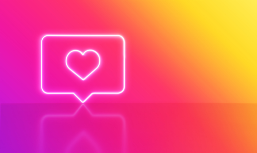 Instagram logo és képfeltöltés illusztráció, amely bemutatja az Instagram funkcióit.