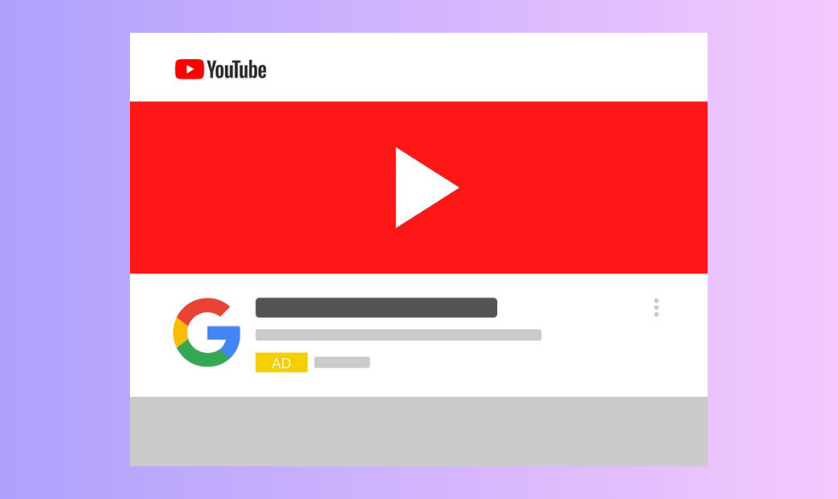 YouTube hirdetés Google Ads felületen megjelenítve