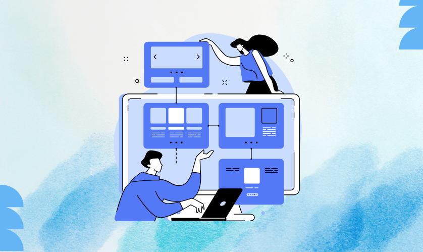 Webdesign közben használt eszközök, mint például Adobe XD és Figma.